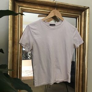 Brandy Melville Cropped(-ish) Pale Pink Tee